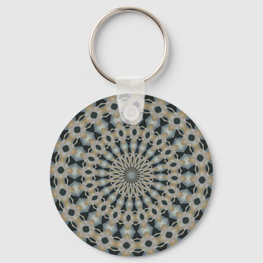 Kameel en Teal Kaleidoscoop Sleutelhanger (Voorkant)