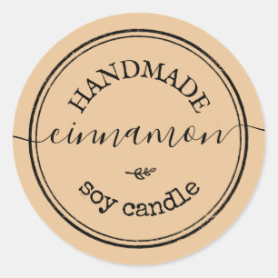 Kameel Handgemaakte Schrift Zwarte Rand Productlab Ronde Sticker