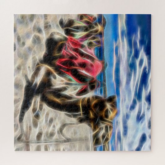 Kameel in een Abstracte puzzel Legpuzzel (Horizontaal)