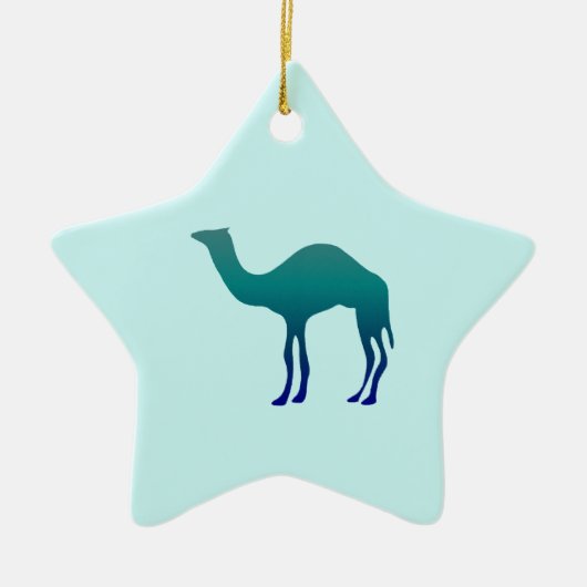 Kameel in Teals Keramisch Ornament (Voorkant)