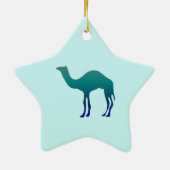 Kameel in Teals Keramisch Ornament (Achterkant)