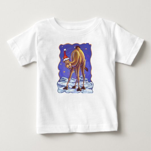 Kameel Kerst Baby T-Shirt (Voorkant)