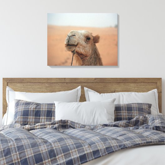 Kameel met grappige uitdrukking - foto op doek canvas afdruk (Insitu (Slaapkamer))