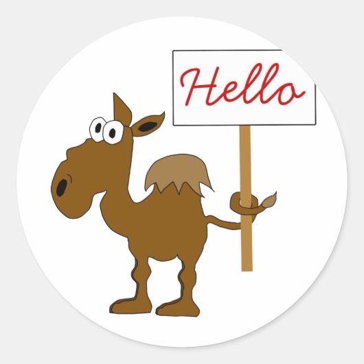 Kameel met teken Sticker (Voorkant)