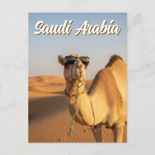 Kameel met zonnebril Saudi Arabia Travel Briefkaart