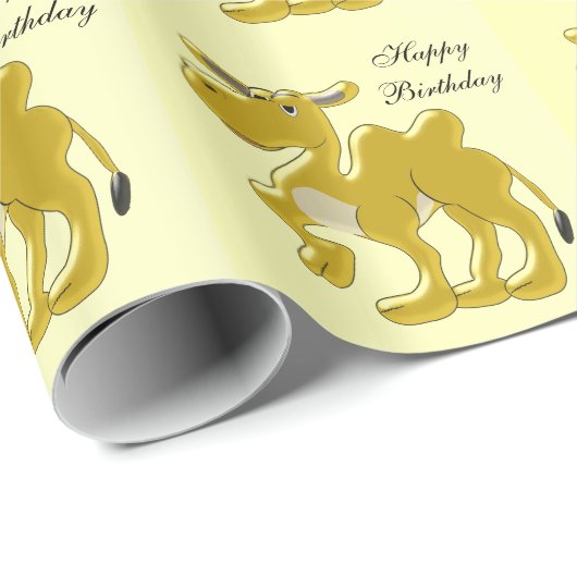 Kameel ontwerp verjaardag cadeaupapier (Rol Hoek)