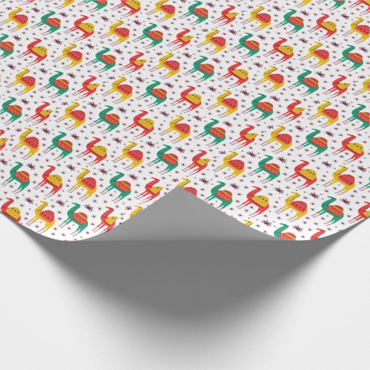 Kameel platte kleur, decoratief patroon. cadeaupapier (Hoek)