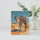  kameel retro woestijn decoupage briefkaart (Staand voorkant)
