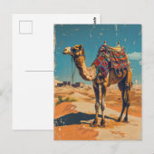  kameel retro woestijn decoupage briefkaart (Voorkant / Achterkant)