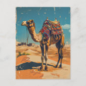 kameel retro woestijn decoupage briefkaart (Voorkant)