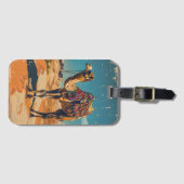 kameel retro woestijnkunstwerk bagagelabel (Voorkant (horizontaal))