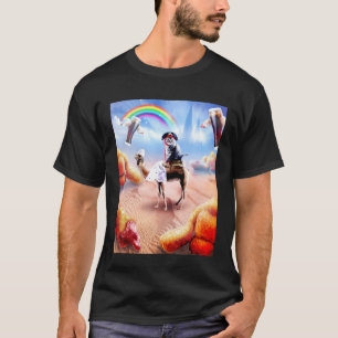 Kameel rijden met kipnuggets en cola t-shirt