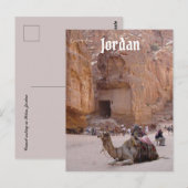 Kameel rust in Petra Jordan Briefkaart (Voorkant / Achterkant)