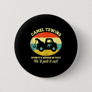 Kameel slepen Retro Volwassenen Humor Grappige Hal Ronde Button 5,7 Cm