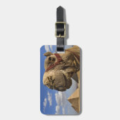 Kameel voor de piramides van Gizeh, Egypte, Bagagelabel (Voorkant verticaal)
