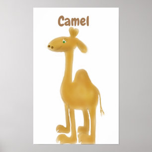 Kameel wandkunst voor een leuke kinderkamer of spe poster