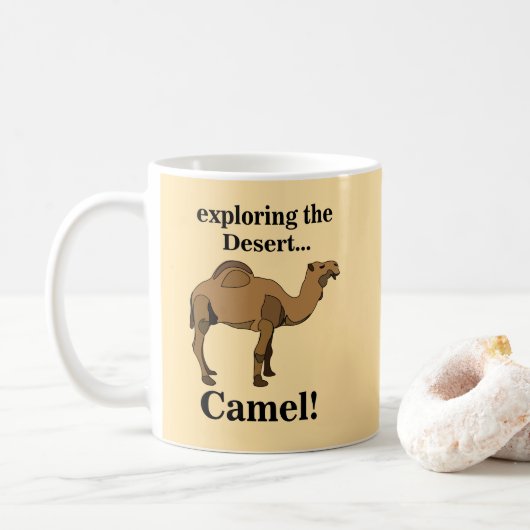 Kameel Woestijn Dier Grappig Koffiemok (Met donut)