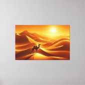 Kameel woestijn zand zon geel dier Egypte kunst Canvas Afdruk (Voorkant)
