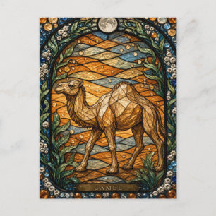 Kameel Woestijnduinen Illumina Glas in Lood Briefkaart