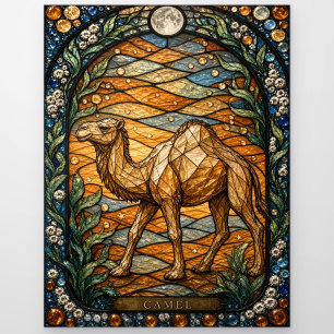 Kameel Woestijnduinen Illumina Glas in Lood Briefkaart