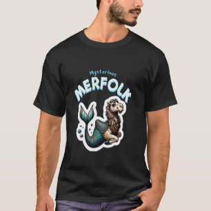 Kameel Zeemeermin Grappige Oceaan en Woestijn Mash T-shirt