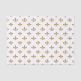 Kameelbruine Fleur-de-lis op Wit Tissuepapier