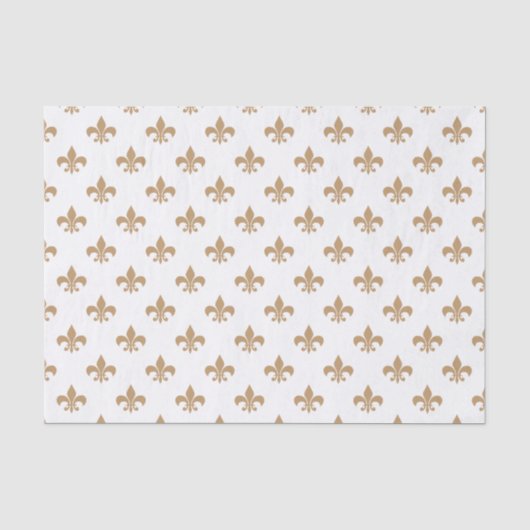 Kameelbruine Fleur-de-lis op Wit Tissuepapier (Voorkant)