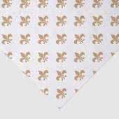 Kameelbruine Fleur-de-lis op Wit Tissuepapier (Detail)