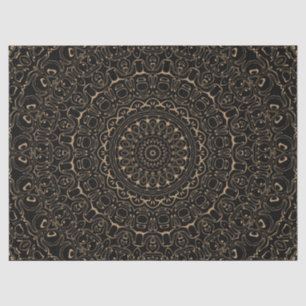 Kameelbruine Mandala met Elegante Symmetrie Tissuepapier