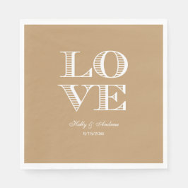 Kameelbruine, Witte LOVE servetten