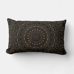 Kameelkleurige Mandala met Elegante Symmetrie Kussen