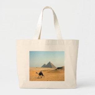 kameelpiramide grote tote bag