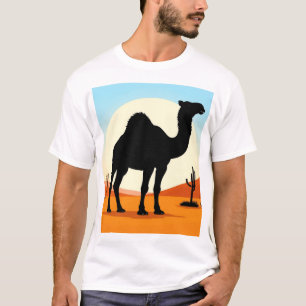 Kameelsilhouet in woestijn zonsondergang landschap t-shirt