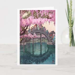 Kameido Bridge, Hiroshi Yoshida, Woodcut Kaart