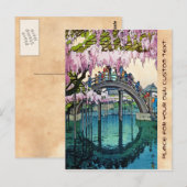Kameido Bridge van Hiroshi Yoshida shin hanga Briefkaart (Voorkant / Achterkant)