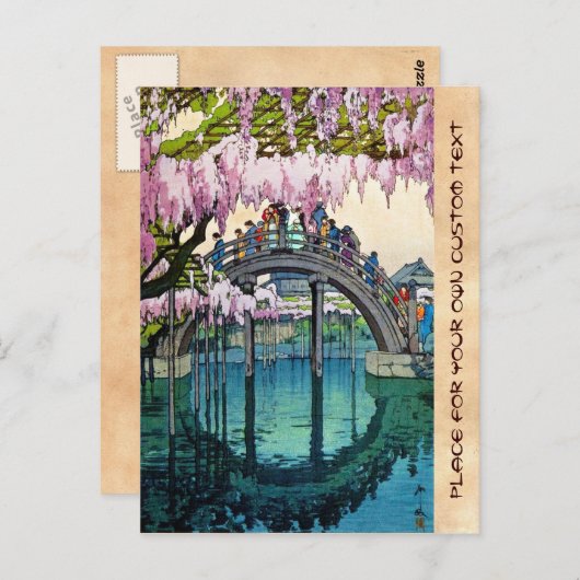 Kameido Bridge van Hiroshi Yoshida shin hanga Briefkaart (Voorkant / Achterkant)