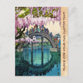 Kameido Bridge van Hiroshi Yoshida shin hanga Briefkaart (Voorkant)