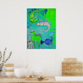 Kamel, kameleon, maan poster (Keuken)