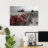 Kamelen aan de Pyramiden Poster (Thuiskantoor)