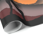 kamelen bij zonnewoestijnverdampingspapier cadeaupapier (Rol Hoek)