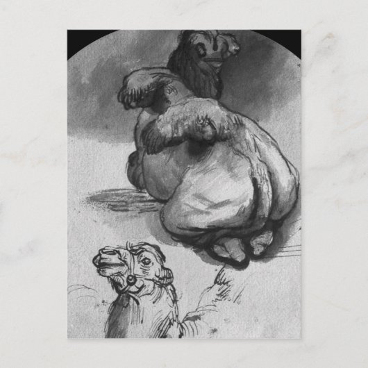 kamelen briefkaart (Voorkant)