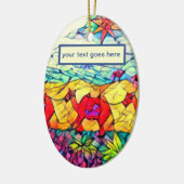  kamelen, cadeautjes en drie bruisende Mannen Keramisch Ornament (Links)