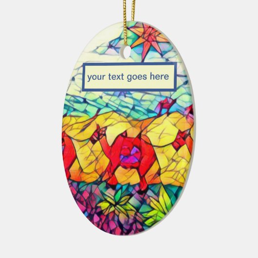  kamelen, cadeautjes en drie bruisende Mannen Keramisch Ornament (Links)