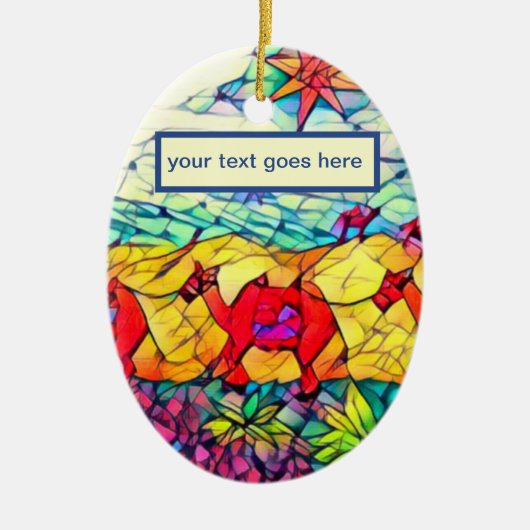  kamelen, cadeautjes en drie bruisende Mannen Keramisch Ornament (Voorkant)