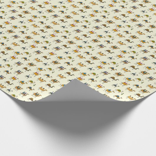 Kamelen Caravan Decoratief Naadloos Patroon Cadeaupapier (Hoek)
