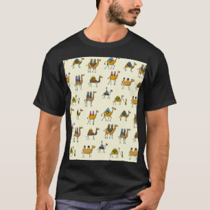 Kamelen Caravan Decoratief Naadloos Patroon T-shirt
