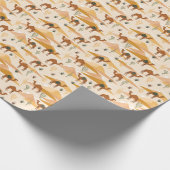 Kamelen Duinen Cactussen: Naadloze woestijn Cadeaupapier (Hoek)