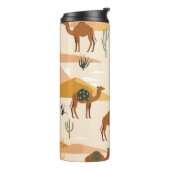 Kamelen Duinen Cactussen: Naadloze woestijn Thermosbeker (Gedraaid links)