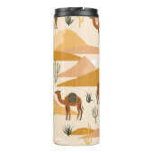 Kamelen Duinen Cactussen: Naadloze woestijn Thermosbeker (Achterkant)