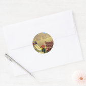 Kamelen en piramides, Caïro, Egypte Ronde Sticker (Envelop)